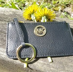 Fulton Black Michael Kors Leather Key Pouch